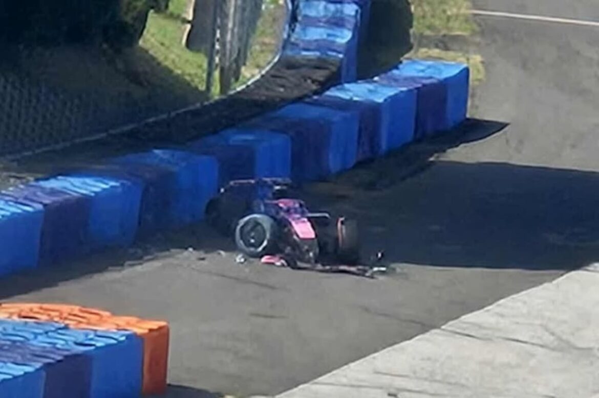 Así quedó el auto de Franco Colapinto tras el accidente durante la prueba de neumáticos en Hungría