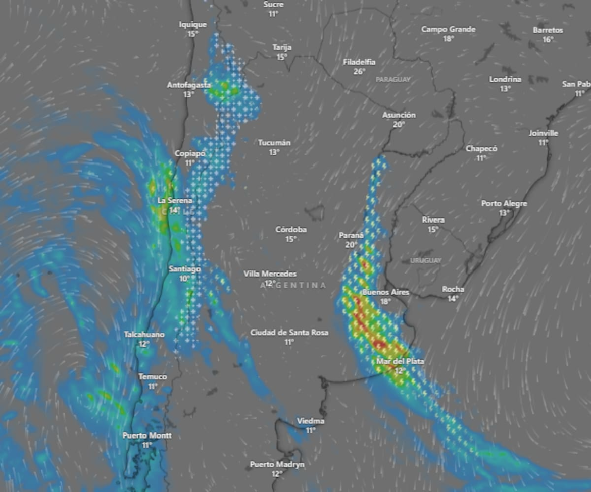 Hay alerta naranja y amarilla por tormentas y vientos para este viernes 1 de agosto