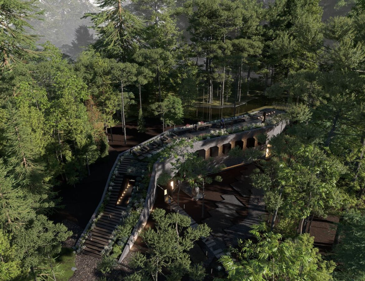 Construyen hotel con forma de serpiente en pleno bosque en el que las habitaciones dan a las copas de los árboles